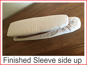 finished sleeve side up